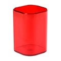 Подставка-стакан СТАММ "Фаворит", пластиковая, квадратная, тонированная красная - фото 384939