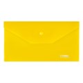 Папка-конверт на кнопке СТАММ С6, 180мкм, пластик, прозрачная, желтая - фото 387906