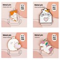 Набор металлических значков MESHU "Cute animals", эмаль, 4шт - фото 389014