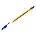 Ручка шариковая СТАММ "555" синяя, 0,7мм, тонированный оранжевый корпус - фото 391870