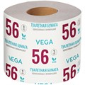 Бумага туалетная Vega, 1-слойная, 56м/рул., на втулке, с перф., серая - фото 398670