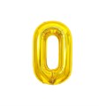 Воздушный шар, 40", MESHU,  цифра 0, золотой, фольгированный - фото 398894