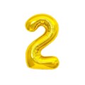 Воздушный шар, 40", MESHU,  цифра 2, золотой, фольгированный - фото 398906