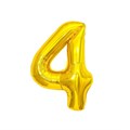 Воздушный шар, 40", MESHU,  цифра 4, золотой, фольгированный - фото 398918