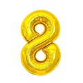 Воздушный шар, 40", MESHU,  цифра 8, золотой, фольгированный - фото 398942
