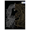 Гравюра с эффектом золота ТРИ СОВЫ "Лошадь в цветах", А4 - фото 399285