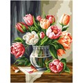 Картина по номерам на холсте ТРИ СОВЫ "Букет тюльпанов", 40*50, с акриловыми красками и кистями - фото 406745