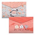 Набор из 4 папок-конвертов на кнопке пластиковых ErichKrause® Martian Girl, A4, ассорти - фото 452798