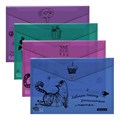 Набор из 4 папок-конвертов на кнопке пластиковых ErichKrause® Zen Cats, A4, ассорти - фото 452806