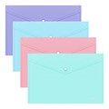 Папка-конверт на кнопке пластиковая ErichKrause Diagonal Pastel, A4, непрозрачный, ассорти (в пакете по 12 шт.) - фото 455757