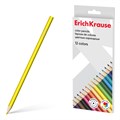 Цветные карандаши деревянные ErichKrause шестигранные 12 цветов (в коробке с европодвесом 12 шт) - фото 475820