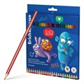 Цветные карандаши пластиковые ErichKrause Jolly Friends шестигранные, грифель 3 мм, 24 цвета (в коробке с европодвесом 24 шт) - фото 475836