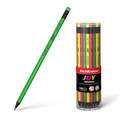 Чернографитный карандаш пластиковый  ErichKrause JOY® Neon, круглый, с ластиком, HB (в тубусе по 42 шт.) - фото 476073