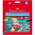 Карандаши акварельные Faber-Castell, 24цв+кисть, картон, европодвес R286185 - фото 522420