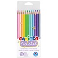 Карандаши цветные Carioca "Pastel", 12цв., заточен., ПВХ, европодвес R302284 - фото 522867