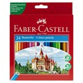 Карандаши цветные Faber-Castell "Замок", 24цв., шестигр., заточ., картон, европодвес R286242 - фото 522994