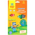 Карандаши цветные Мульти-Пульти "Енот в саванне", 12цв., утолщ., заточен., картон, европ., с точилкой R240117 - фото 523714