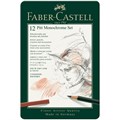 Набор художественных изделий Faber-Castell "Pitt Monochrome", 12 предметов, метал. коробка R285943 - фото 546728