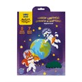 Набор А4 цв. картона, 5л., 5цв. и цв. бумаги, 7л., 7цв., Мульти-Пульти "Енот в космосе", бархатный, в папке с европодвесом R318605 - фото 548234