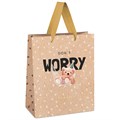 Пакет подарочный 18*23*10см MESHU "Don't worry", отд. фольгой, крафт R339767 - фото 551648