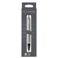 Ручка шариковая Parker "IM Stainless Steel CT" черная, 1,0мм, кнопочн., подарочная упаковка с европодвесом R359537 - фото 572333