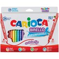 Фломастеры двусторонние Carioca "Birello", 24цв., 24шт., смываемые, картон, европодвес R105675 - фото 612058