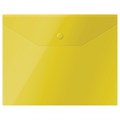 Папка-конверт на кнопке СТАММ А5 (190*240мм), 150мкм, пластик, прозрачная, желтая R375073 - фото 618159