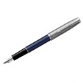 Ручка перьевая Parker "Sonnet Sand Blasted Metal&Blue Lacquer" черная, 0,8мм, подарочная упаковка R321590 - фото 620318
